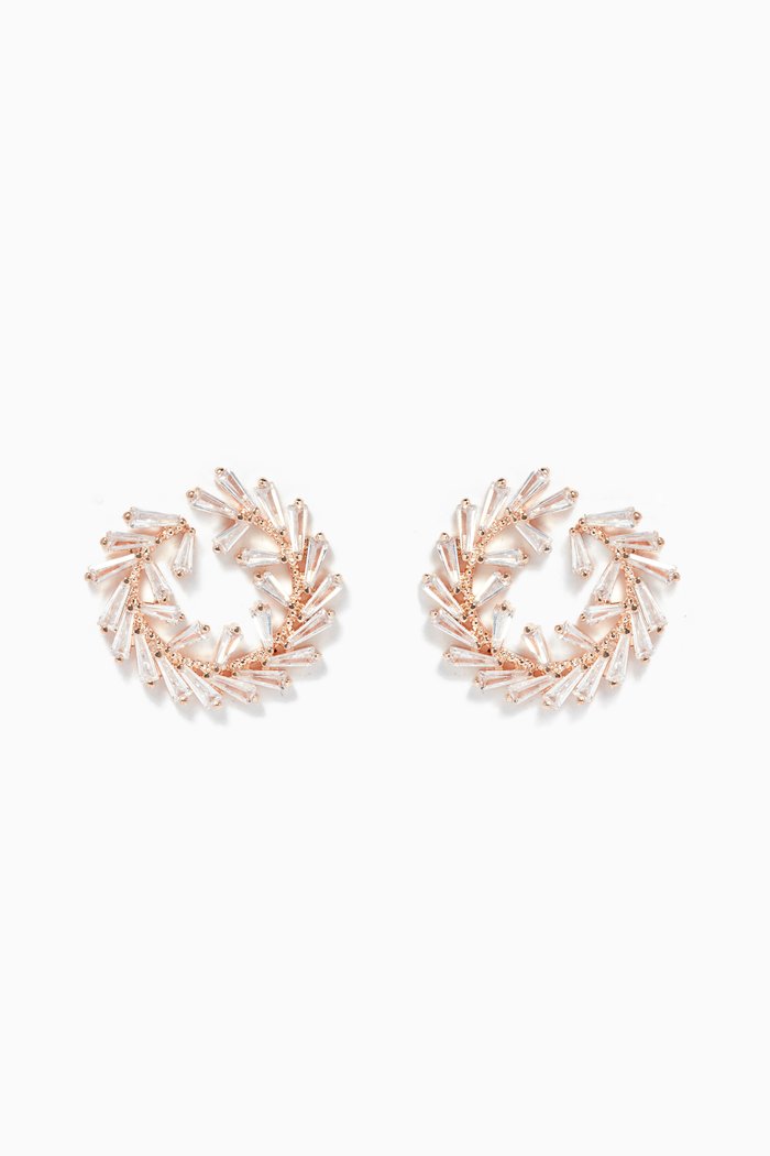 

Round Wreath Earrings, Silver