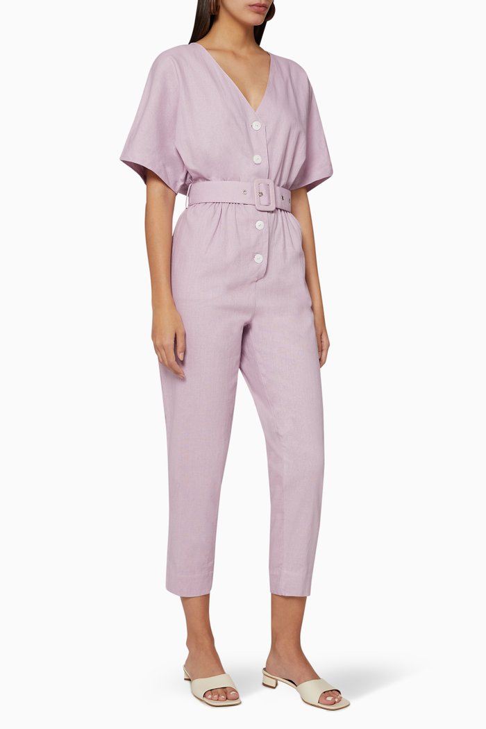 

Brave Linen Jumpsuit, Purple