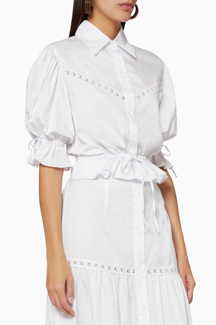 

Peace Layered Cotton Skirt, White