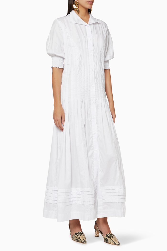 

Peace Cotton Shirt Dress, White
