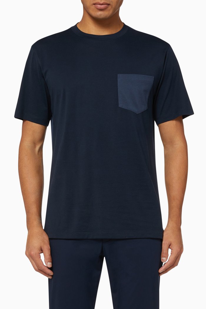 

Cotton Piqué Pocket T-Shirt, Blue
