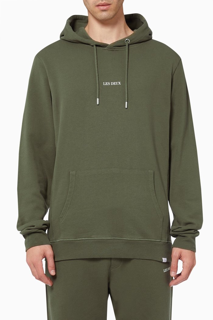 Lens Hoodie in Cotton Fleece, Green