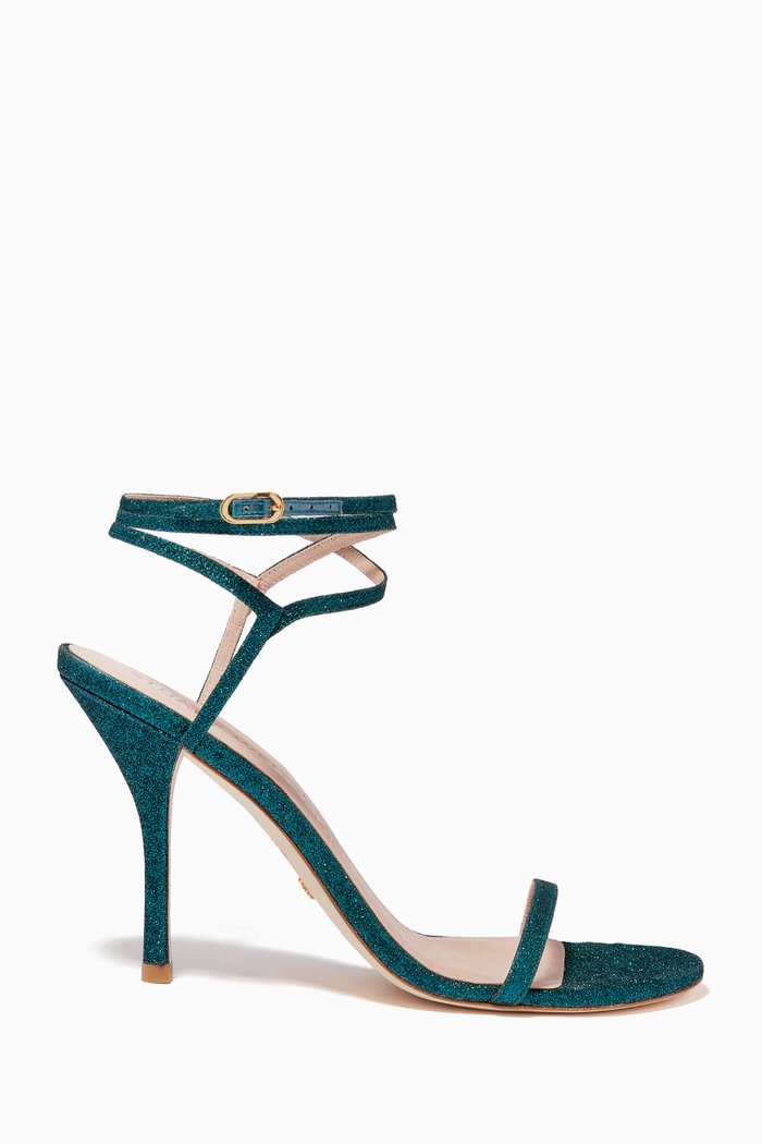 

The Merinda 95 Sandals in Glitter, Green