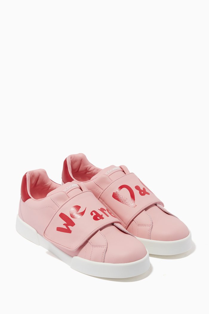 

We Are D&G Sneakers in Leather, Pink