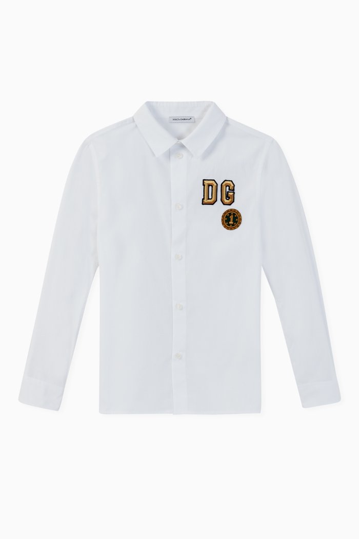 

Logo Patch Poplin Shirt, White