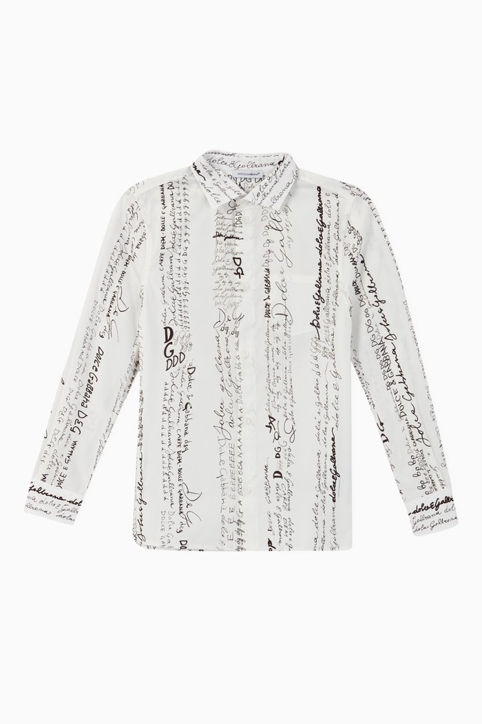 

Logo Cotton Poplin Shirt, White