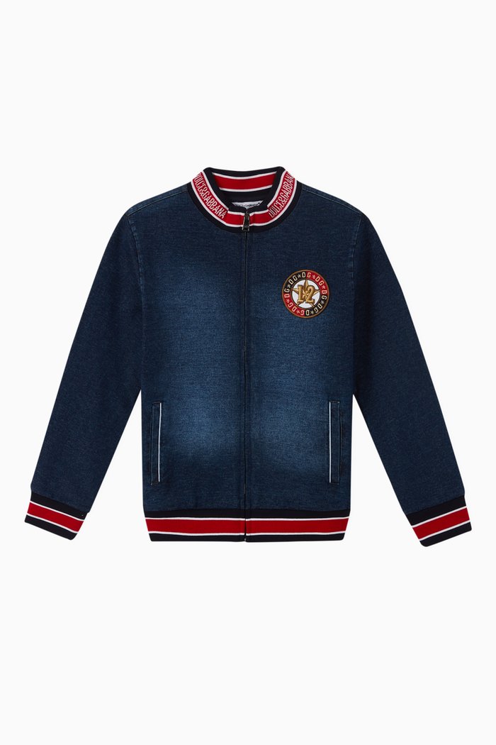 

Denim Logo Patch Jersey Sweatshirt, Blue