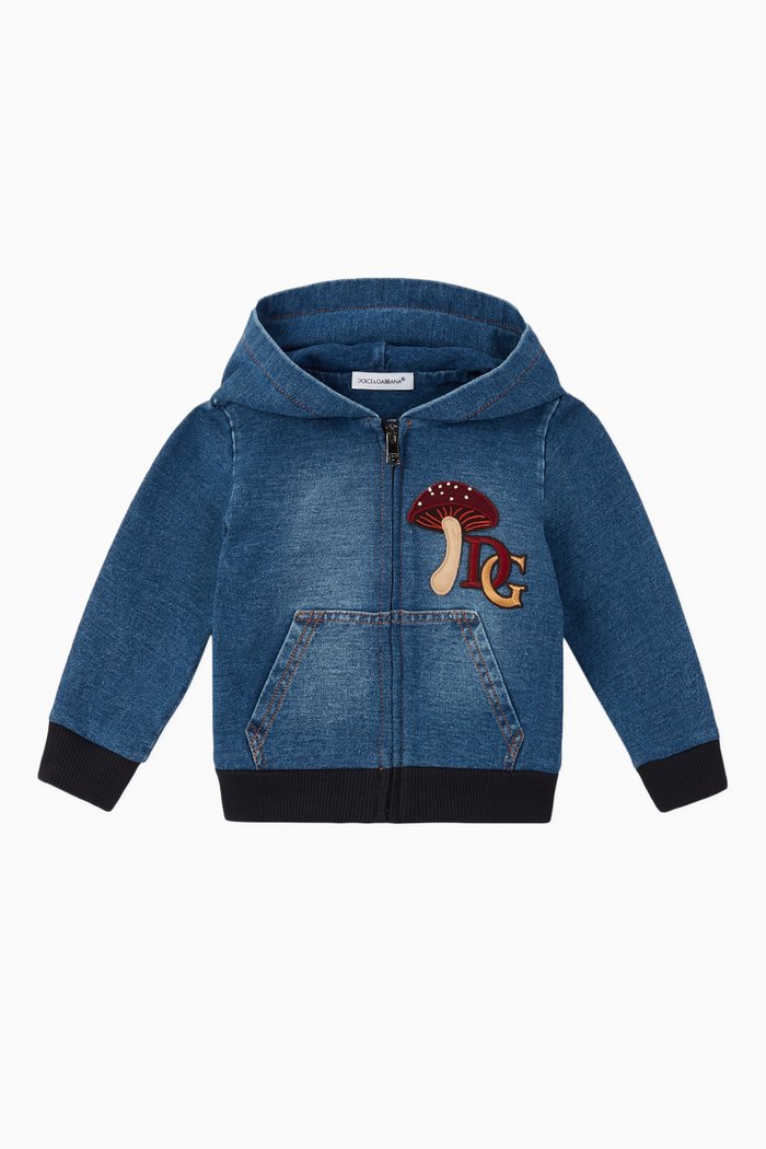 

Country Jersey Denim Hoodie, Blue