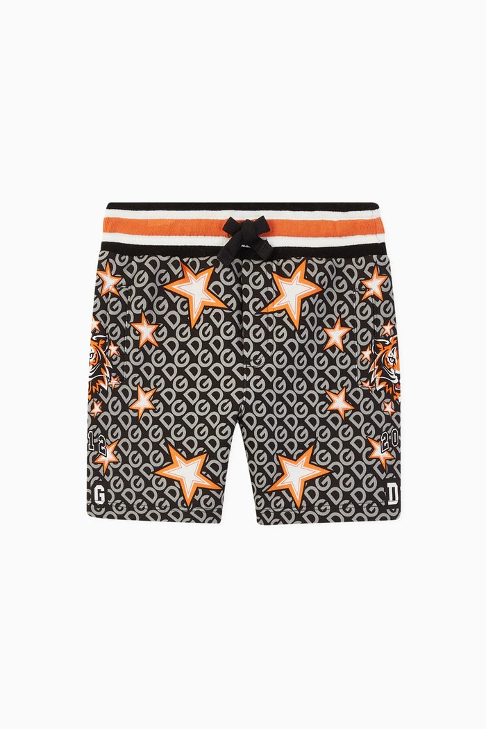 

Jungle Sport Tiger Cotton Shorts, Black
