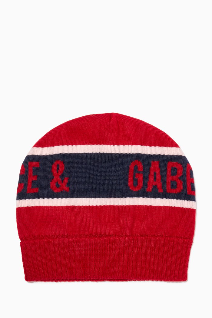 

D&G Knit Beanie in Wool, Red