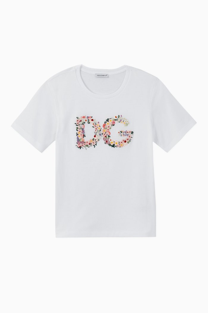 

Floral DG Jersey T-shirt, White