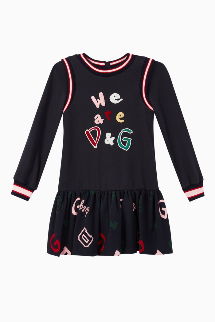 

D&G Patch Jersey Dress, Blue