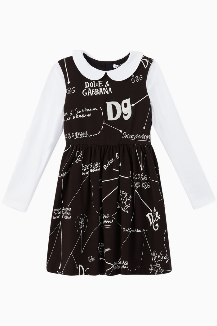 Logo Lettering Jersey Dress, Black