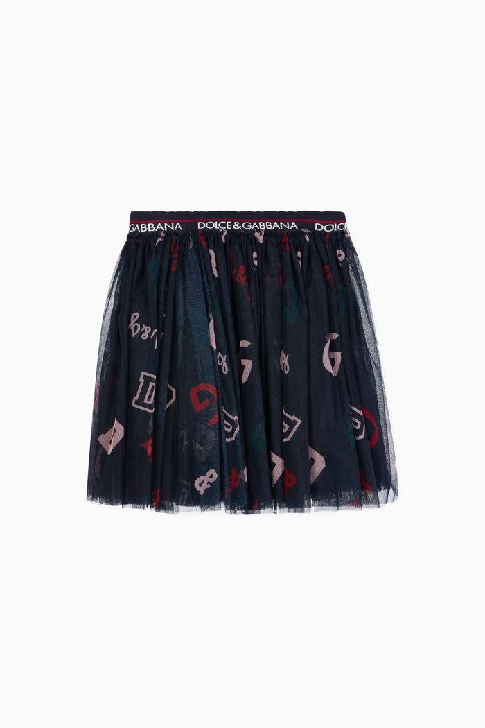 DG Tulle Midi Skirt, Blue