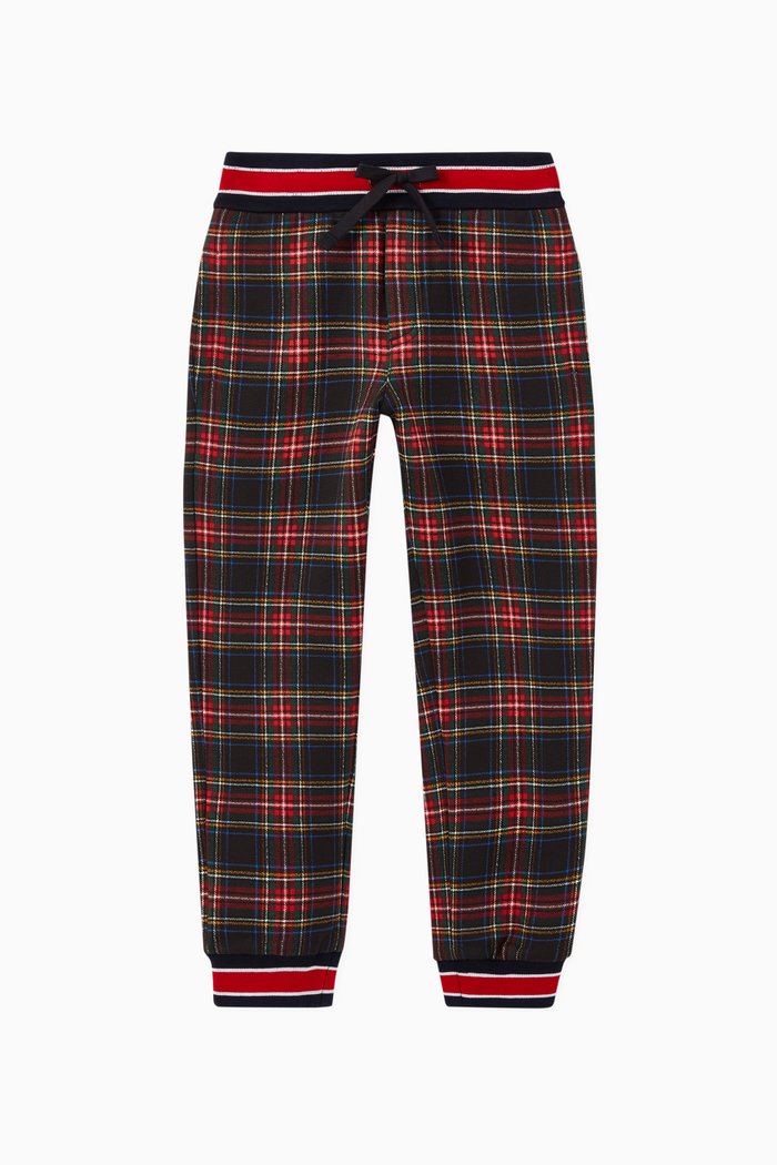 

Tartan Jersey Sweatpants, Black