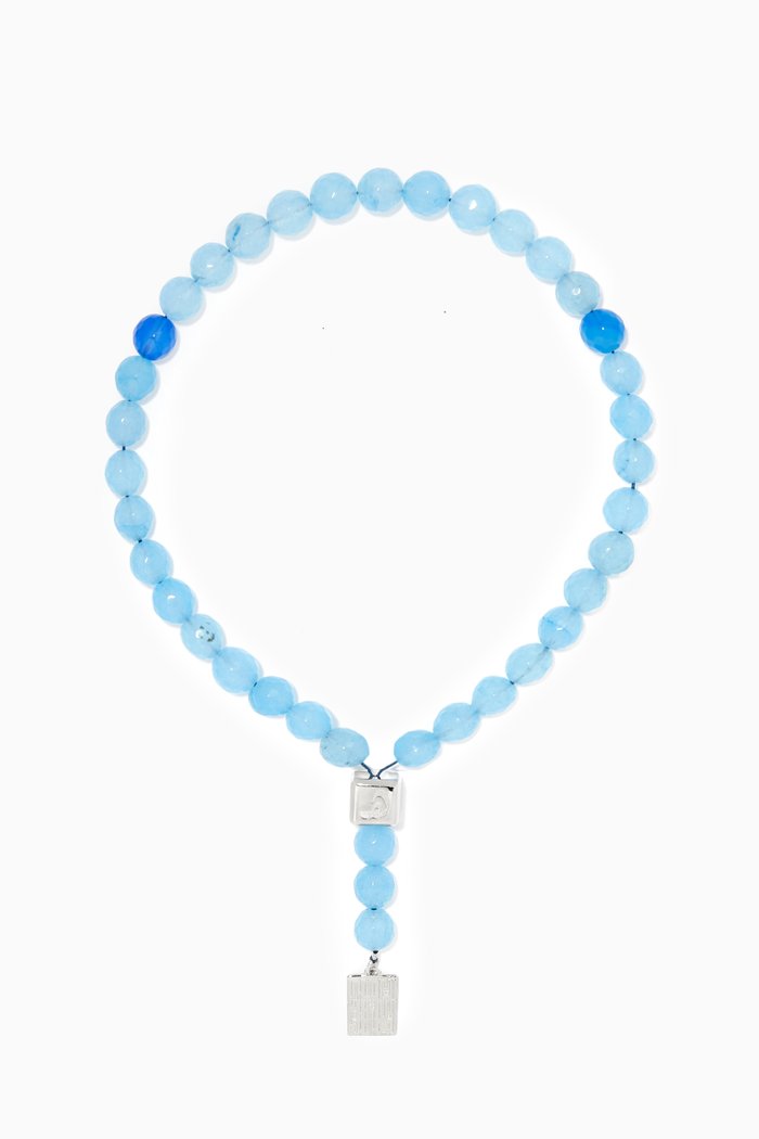 

Blue Agate Prayer Beads in Sterling Silver