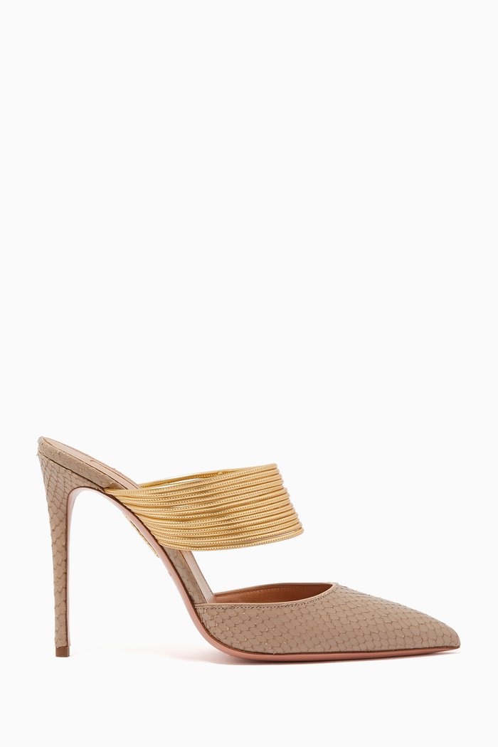 

Rendez Vous 105 Mules in Elaphe leather, Grey