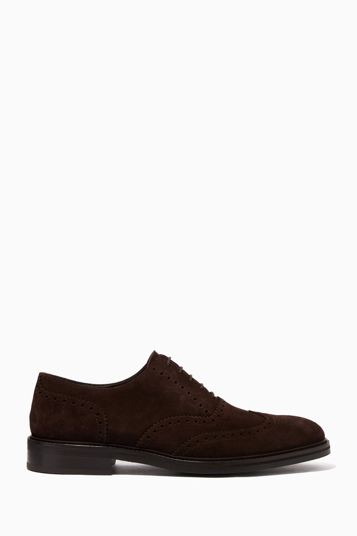 Kensington Suede Leather Oxford Shoes, Brown