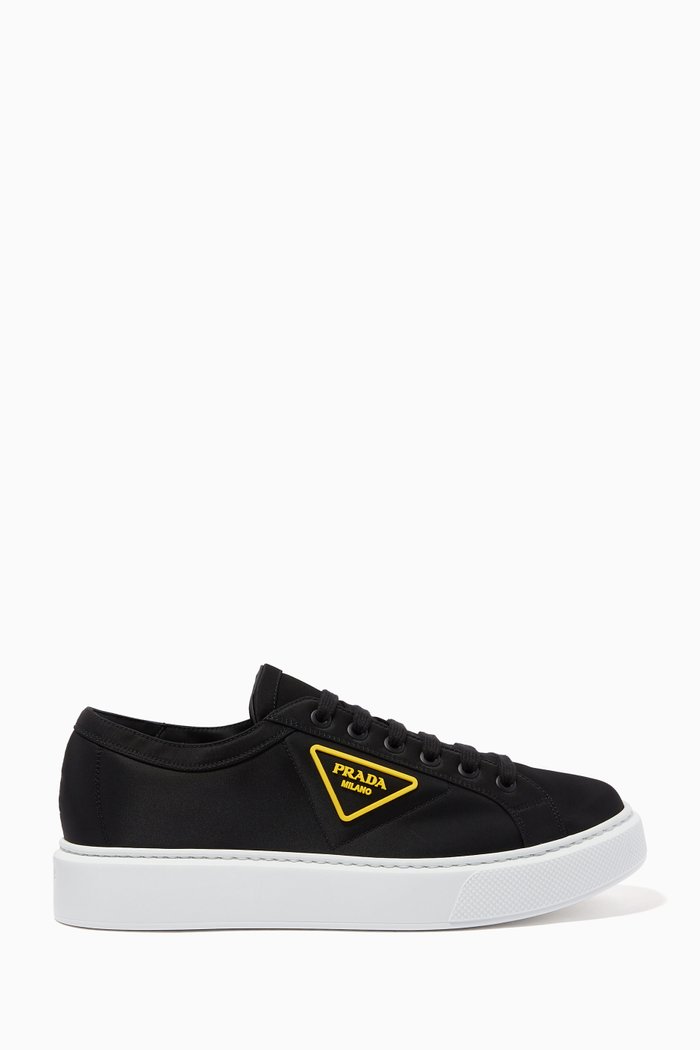 

Triangle Logo Sneakers in Nylon Gabardine, Black