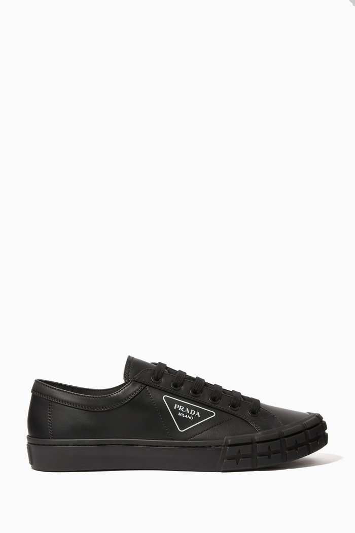 

Cassetta Wheel Sneakers in Leather, Black
