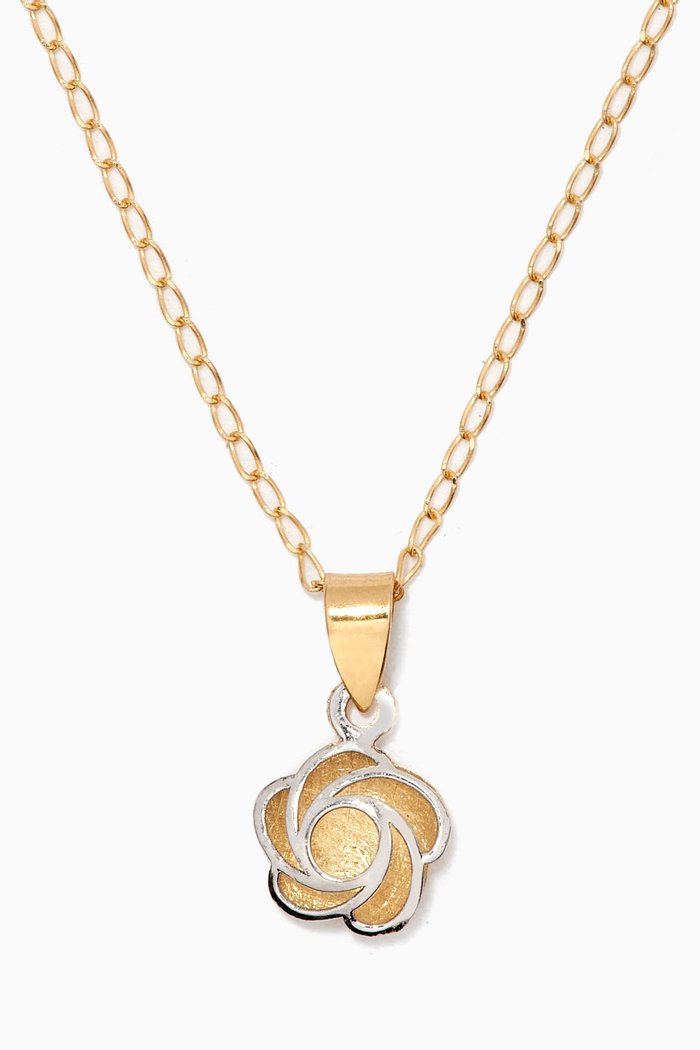 

Flower 3D Pendant in 18kt Yellow & White Gold
