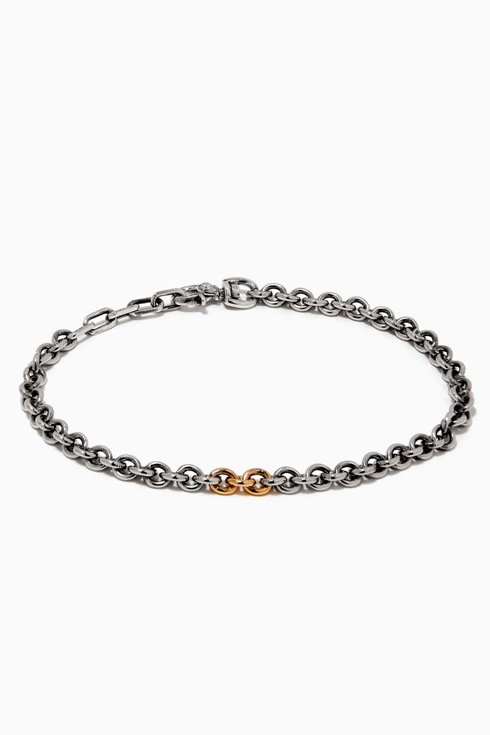 

Sterling Silver Bracelet with 18kt Gold Link
