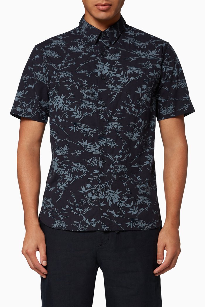 

Vintage Batik Print Cotton Shirt, Blue