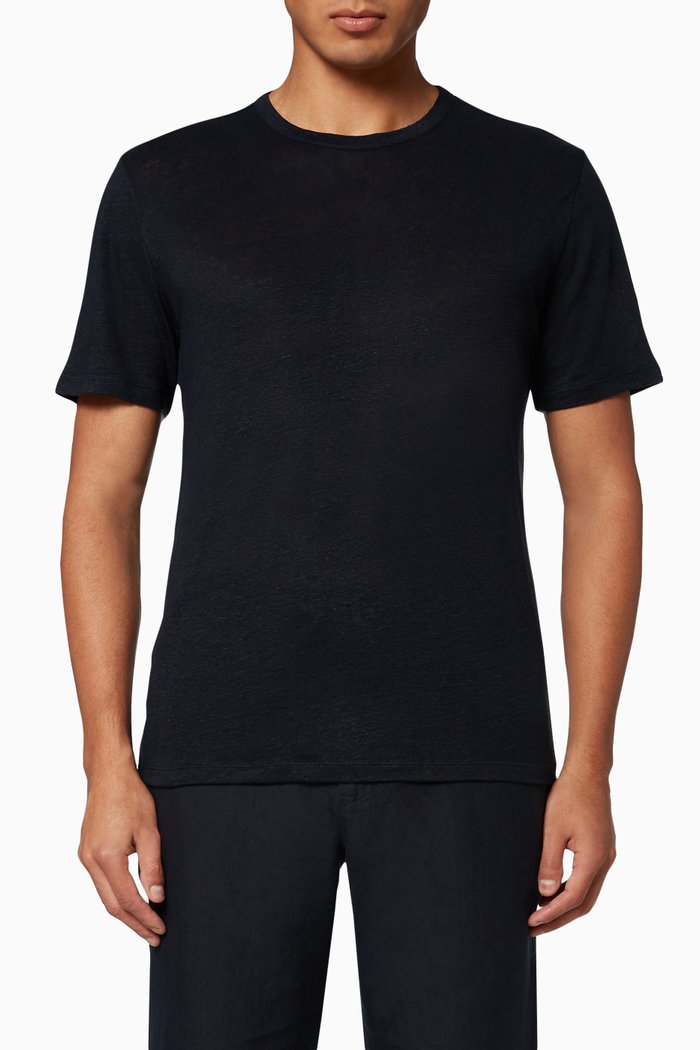 

Linen Crew T-Shirt, Blue