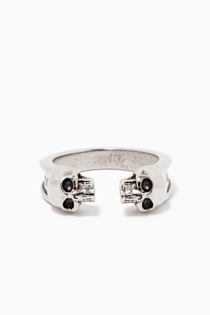 

Twin Skull Ring, Silver