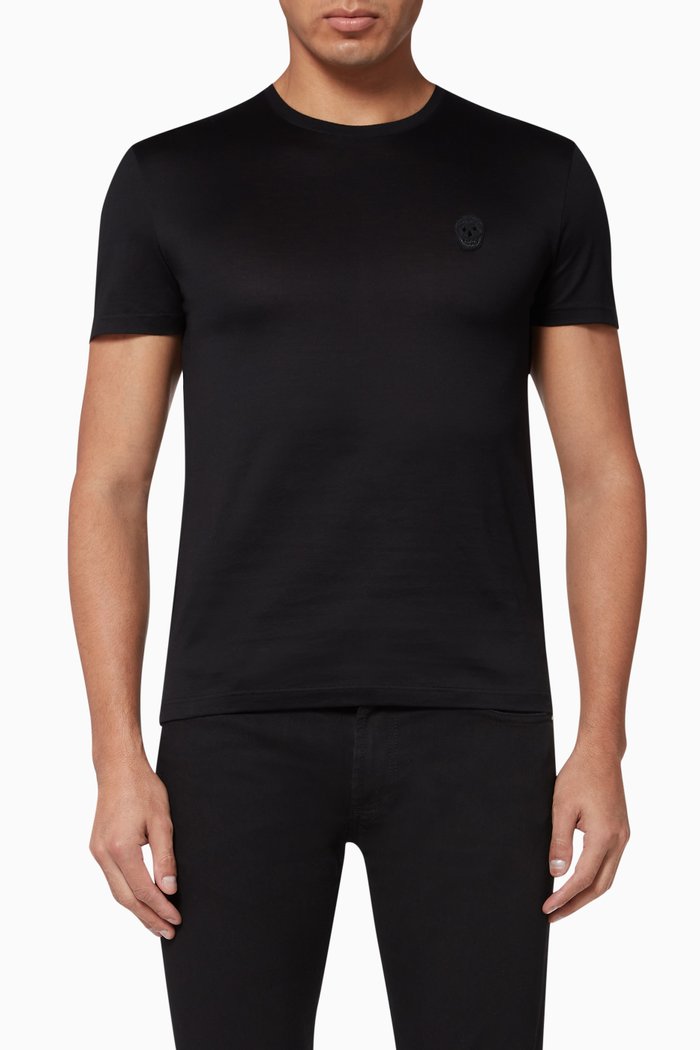 

Skull Patch Mercerized Cotton T-Shirt, Black