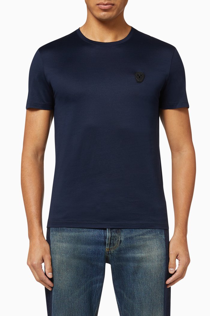 

Skull Patch Cotton Jersey T-Shirt, Blue
