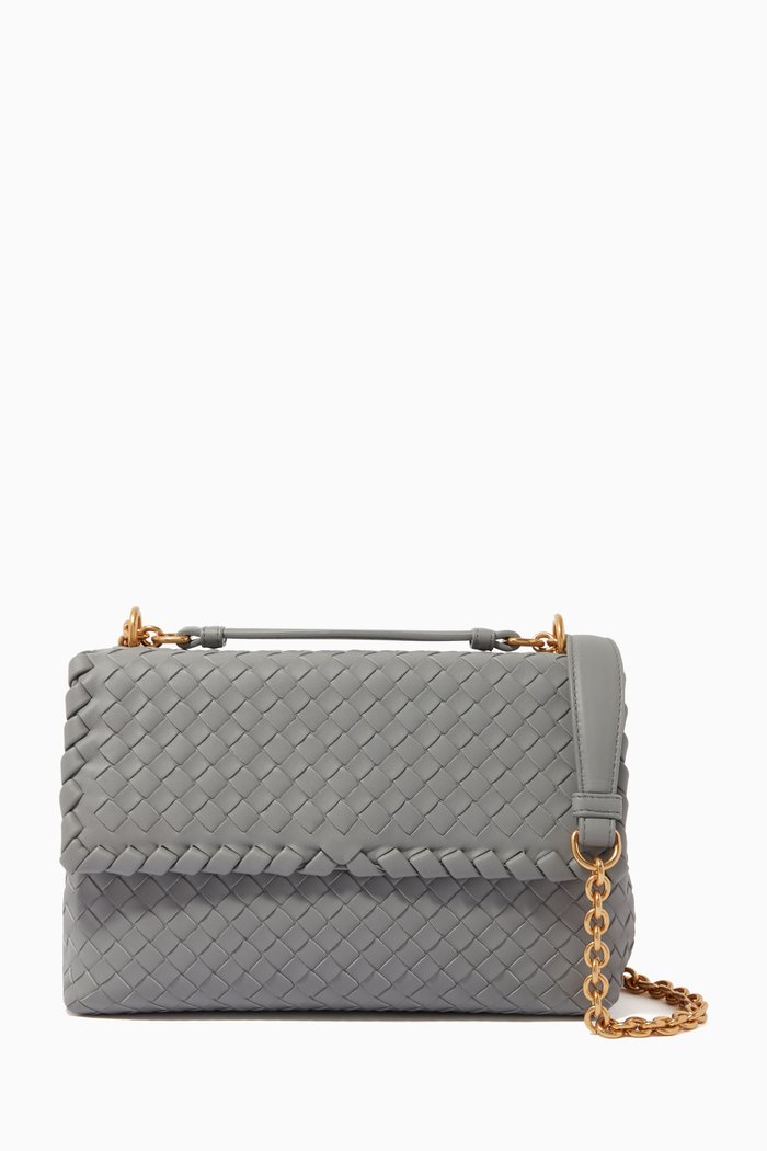 

Small Olimpia Intrecciato Nappa Bag, Grey
