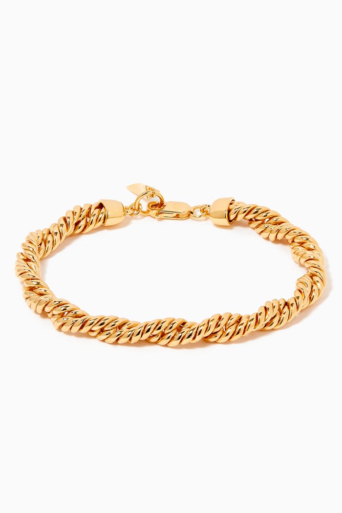 

Marina Double Chain Bracelet in 18kt Gold-Plated Brass
