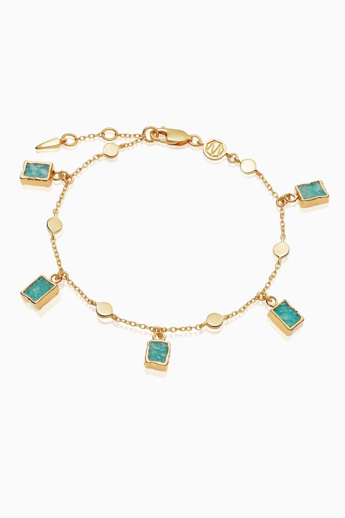

Lena Charm Bracelet in in 18ct Gold Vermeil on Sterling Silver, Blue