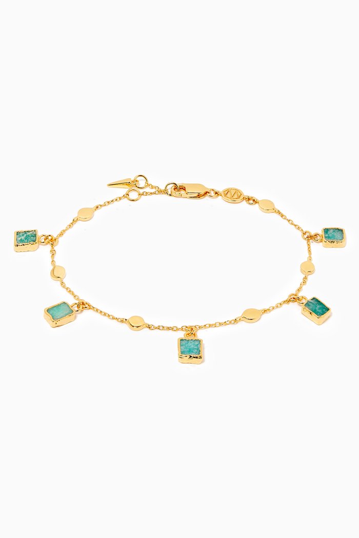 

Amazonite Lena Bracelet in 18kt Gold-Plated Sterling Silver, Blue