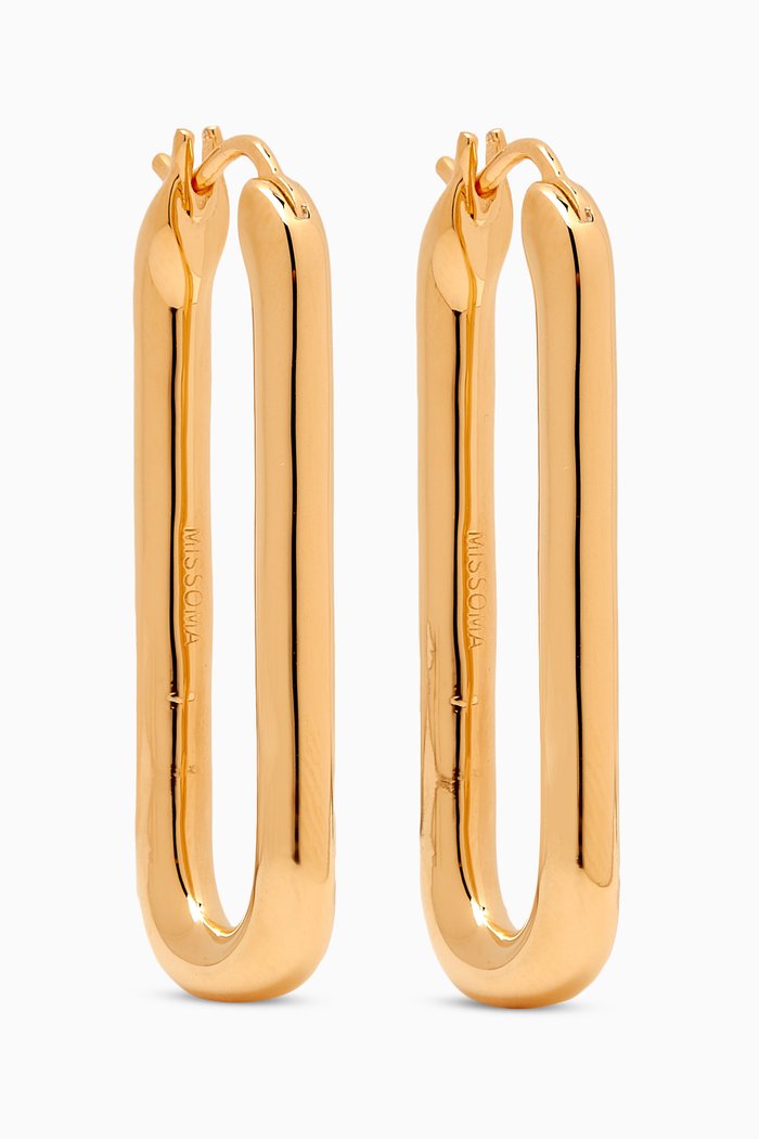 

Ovate Hoop Earrings in 18kt Gold-plated Brass