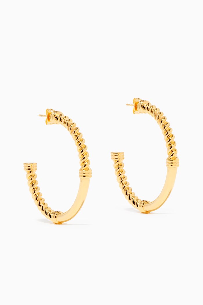 

Small Aztec Hoops in 18kt Gold-Plated Sterling Silver