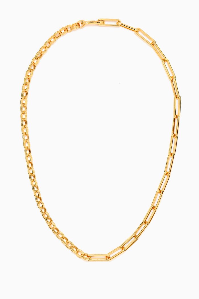 Deconstructed Axiom Chain Necklace in 18kt Gold-Plated Brass