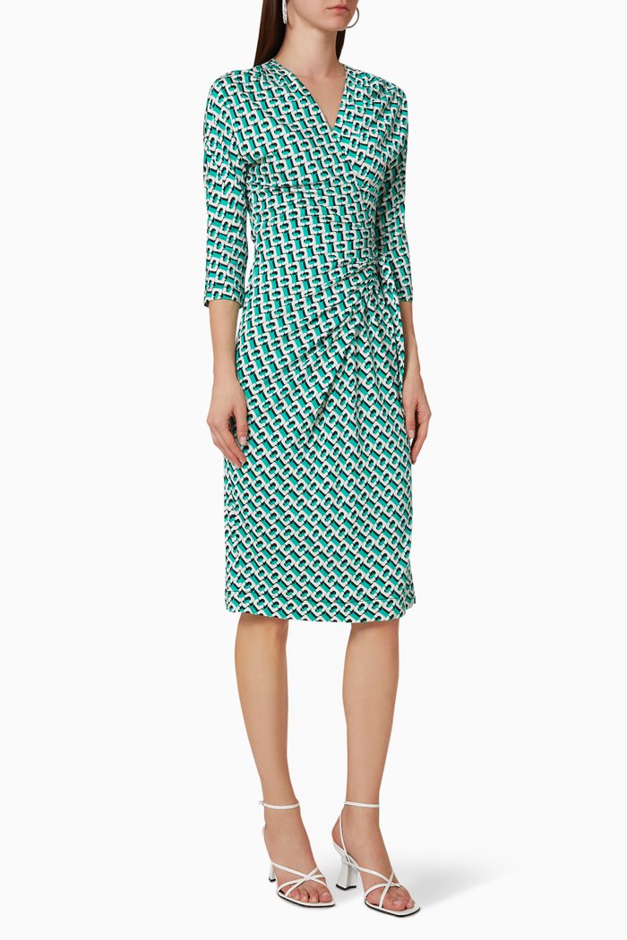 

Isadora Wrap Silk Dress, Blue