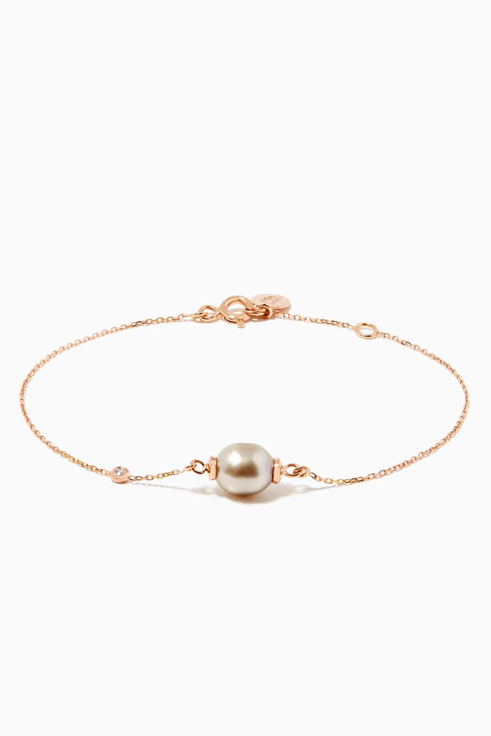 

Links of Love My First Pearl Diamond Bracelet in 18kt Rose Gold, Red