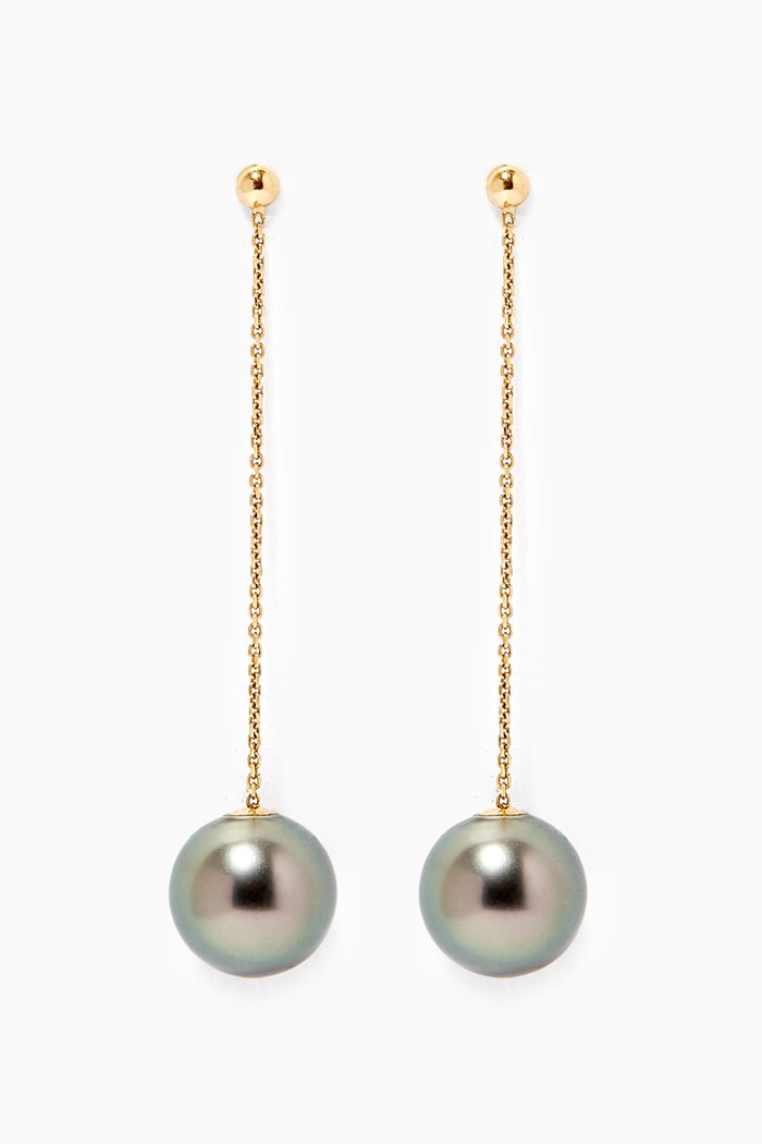 

Links of Love Hanging Pearl Earrings in 18kt Yellow Gold
