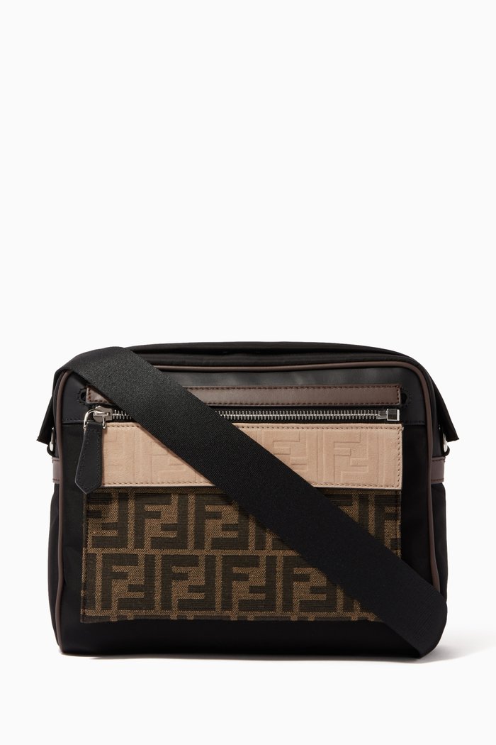 FF Messenger Bag in Nylon, Brown