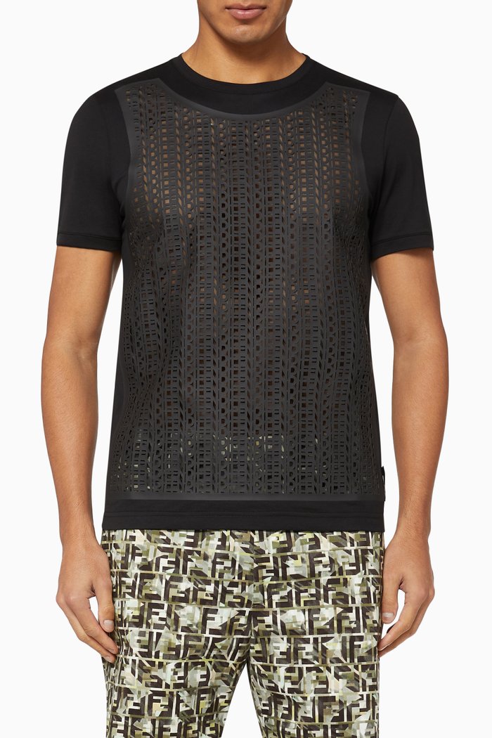 FENDI Framis Cotton T-shirt, Black