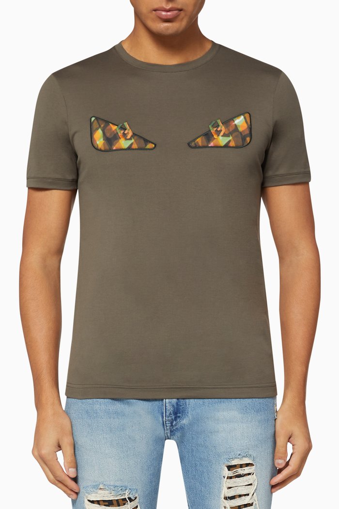 

Bag Bugs Eyes Cotton T-Shirt, Green