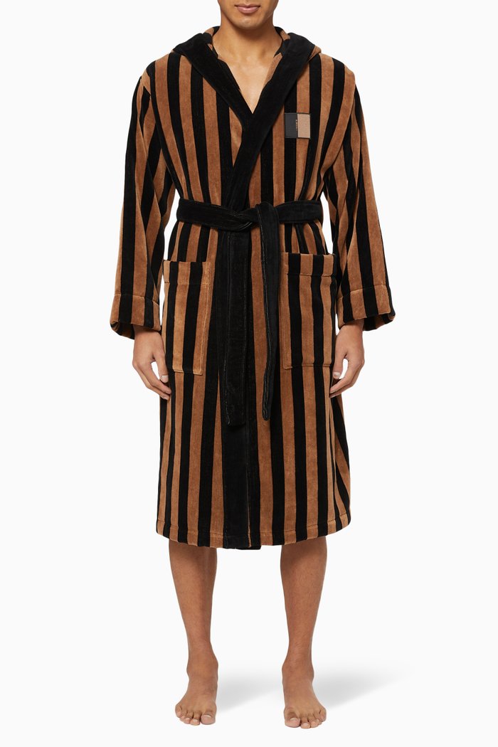 

Pequin Cotton Terry Bathrobe, Brown