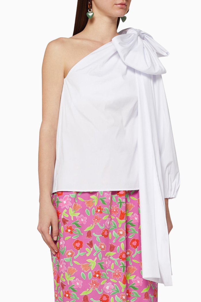 

Tom Cotton Poplin Top, White