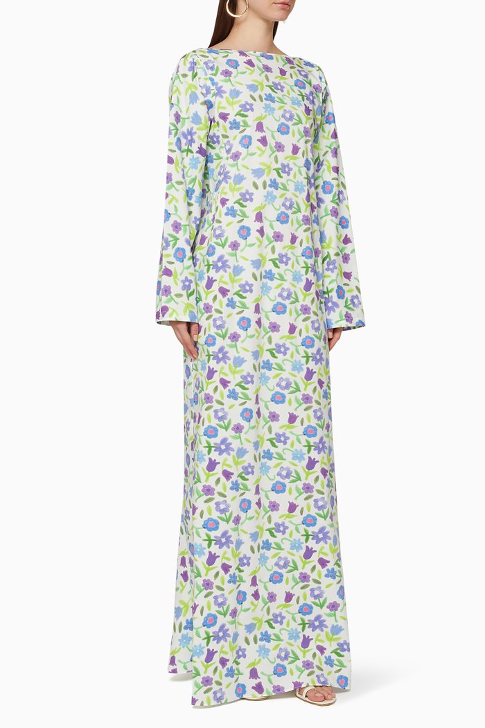 

Katherine Floral Cotton Dress, Neutral