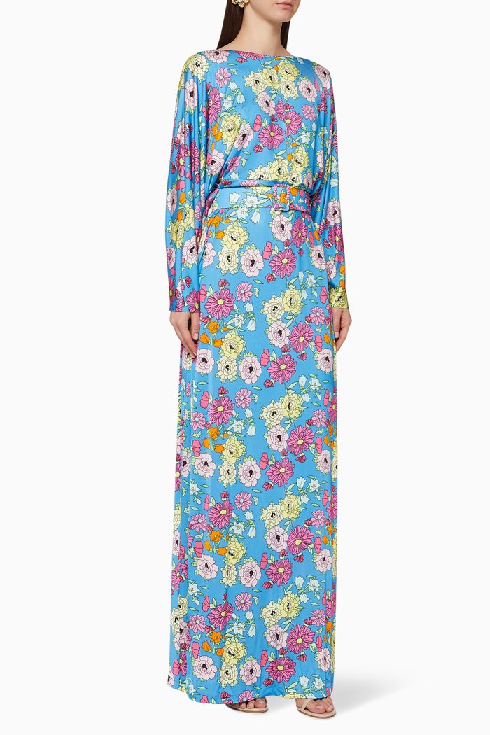 

Elisabeth Floral Jersey Dress, Blue
