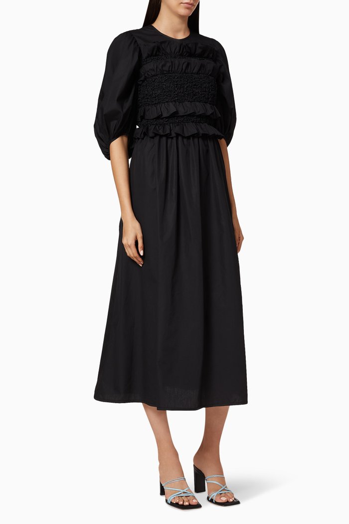 

Lesleigh Cotton Midi Dress, Black