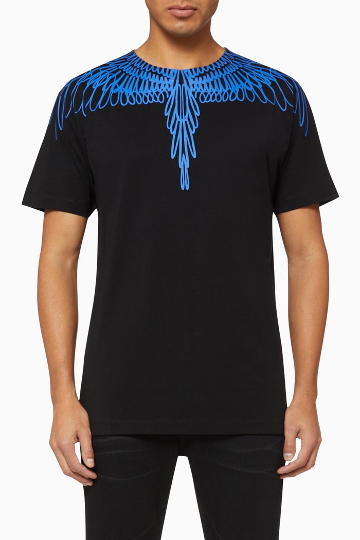 

Pictorial Wings Cotton T-Shirt, Black